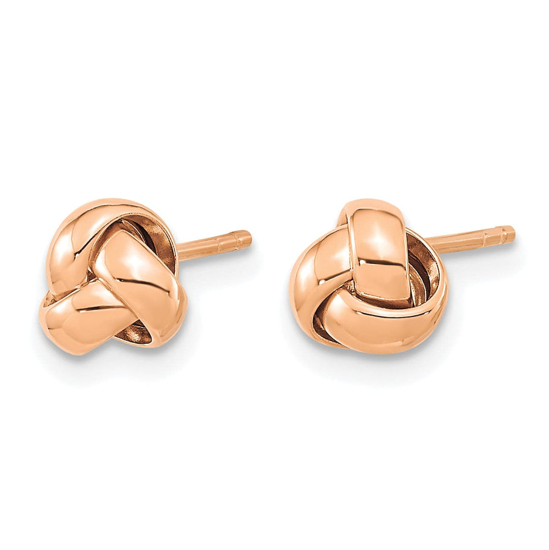 Lovely Rita's Earrings 14K Rose Gold Classic Polished 6.5mm Love Knot Post Earrings