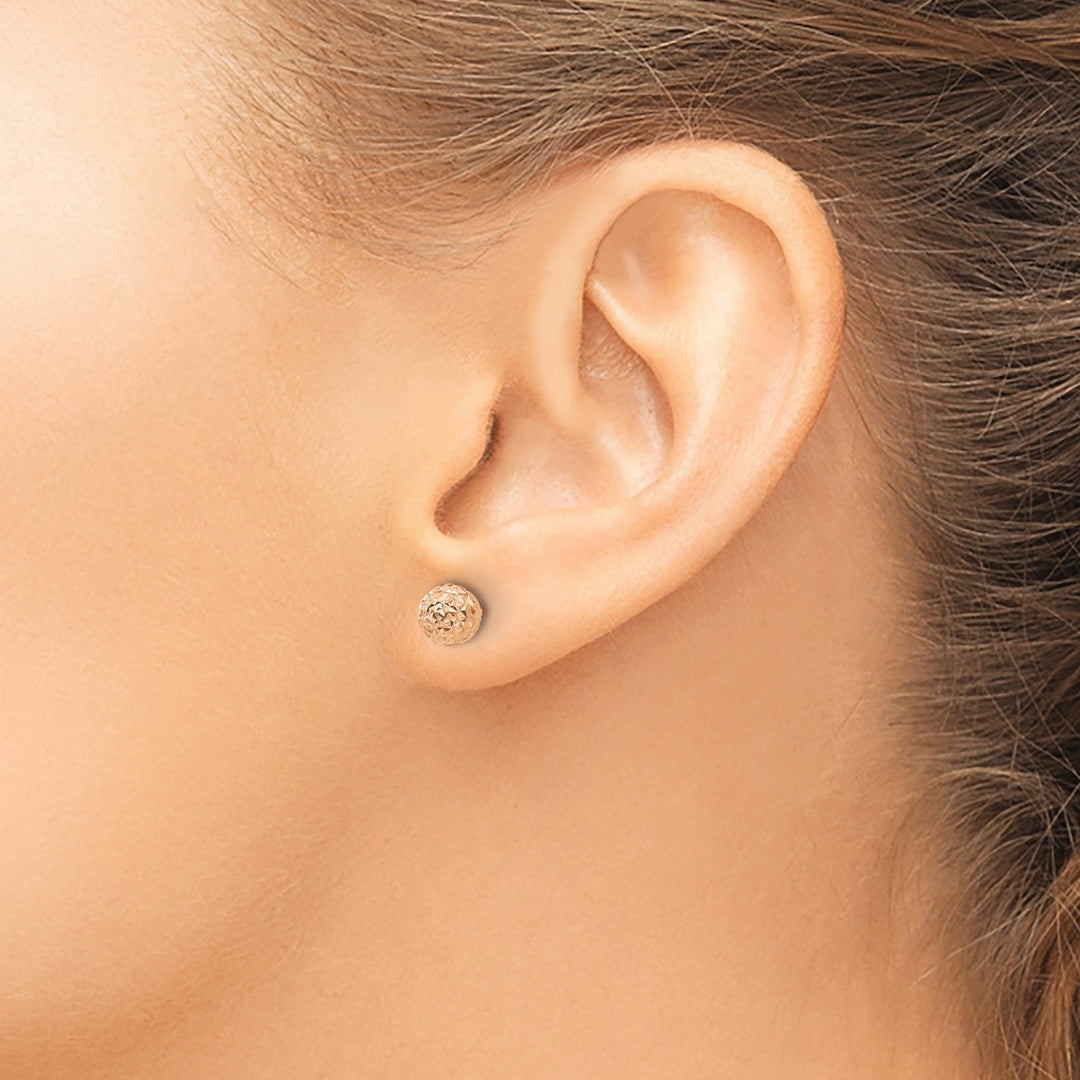 Lovely Rita's Earrings 14K Rose Gold Classic Polished 6mm Ball Post Earrings