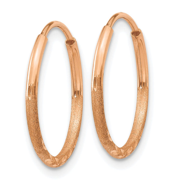 Lovely Rita's Earrings 14K Rose Gold Contemporary D.C 1.2x16mm Endless Hoop Earrings