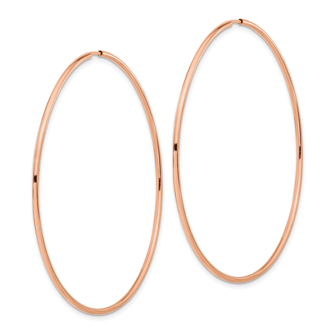 Lovely Rita's Earrings 14K Rose Gold Contemporary Polished 1.5x57mm Endless Hoop Earrings