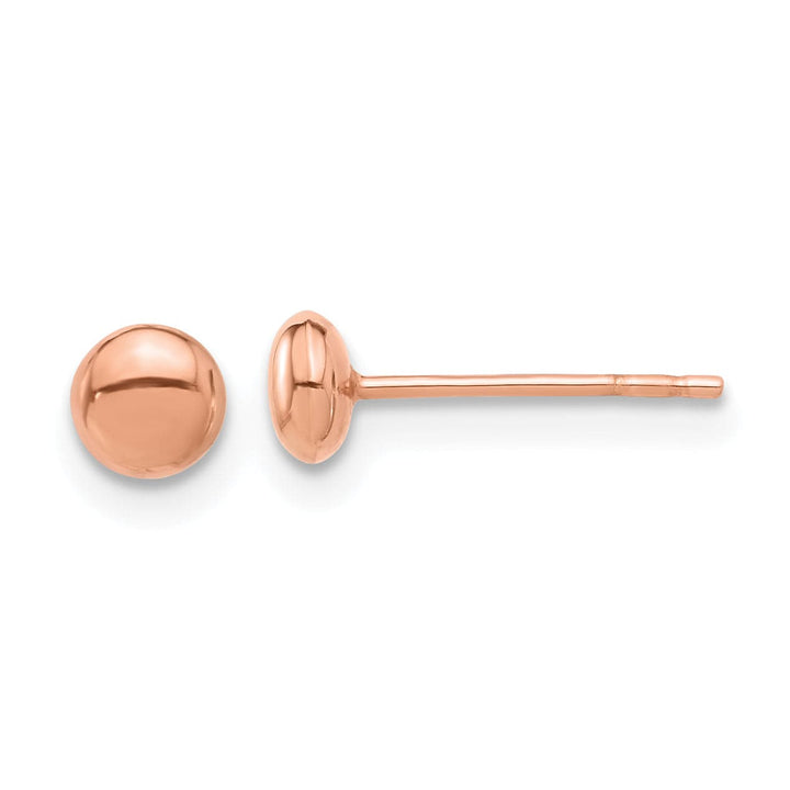 Lovely Rita's Earrings 14K Rose Gold Contemporary Polished 4.4mm Button Post Earrings