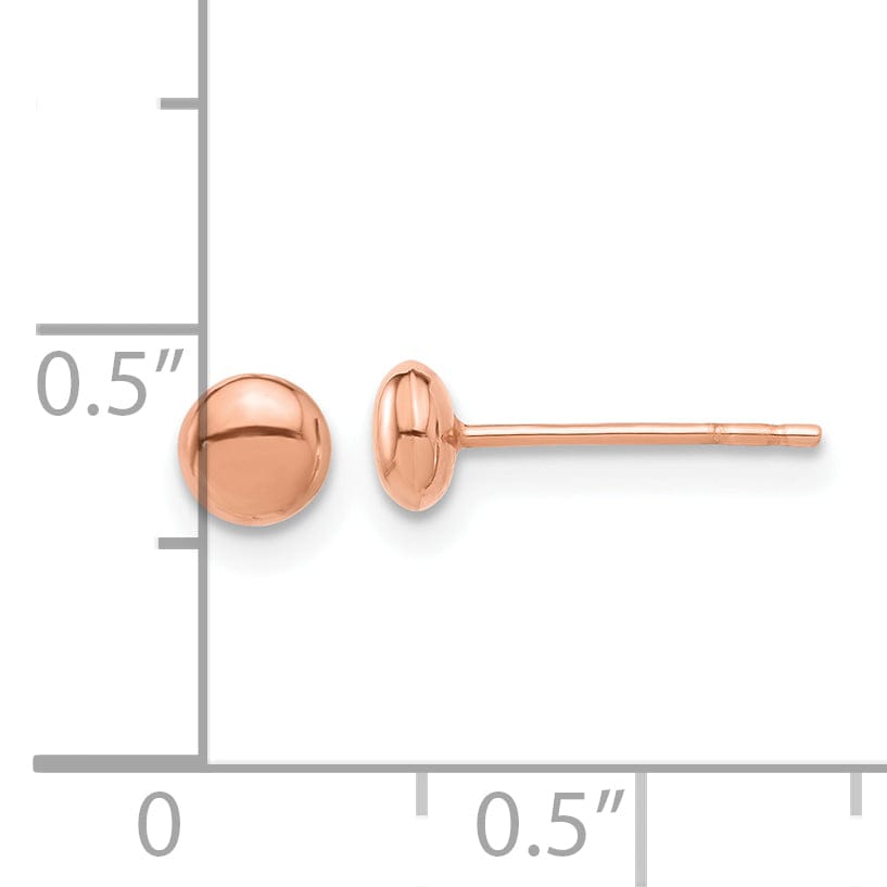 Lovely Rita's Earrings 14K Rose Gold Contemporary Polished 4.4mm Button Post Earrings
