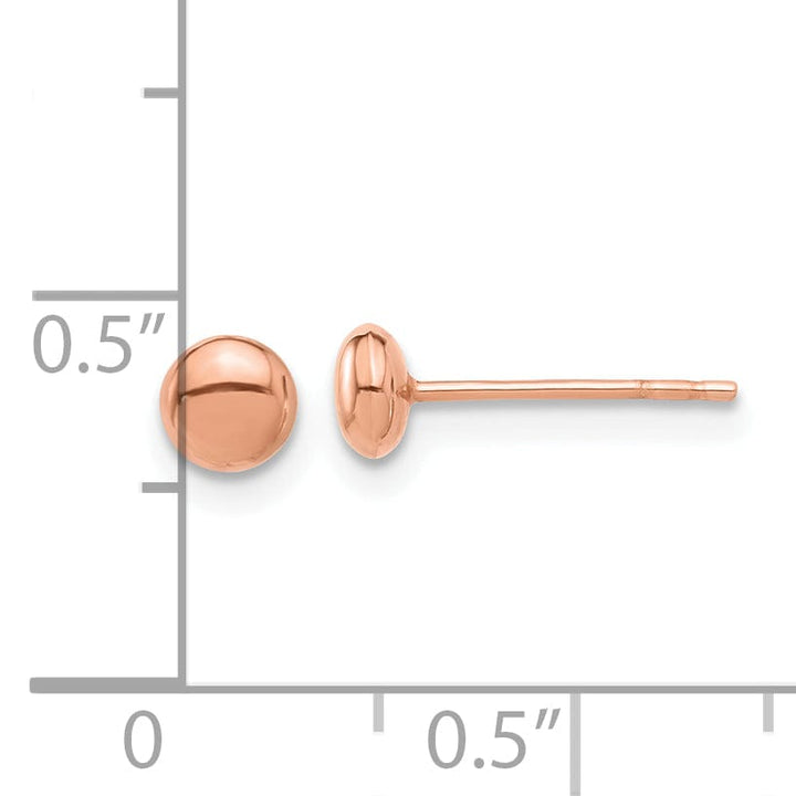 Lovely Rita's Earrings 14K Rose Gold Contemporary Polished 4.4mm Button Post Earrings