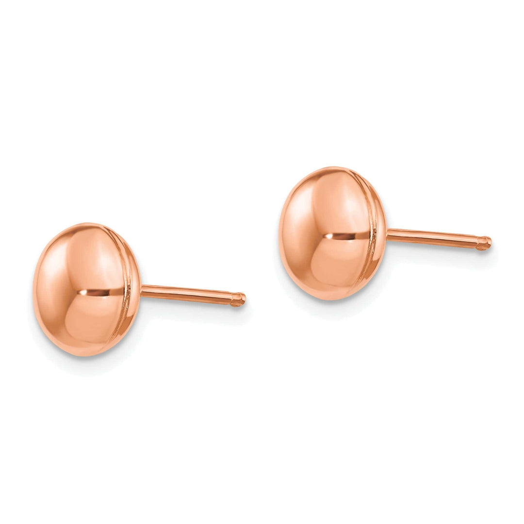 Lovely Rita's Earrings 14K Rose Gold Elegant Polished 8mm Button Post Earrings