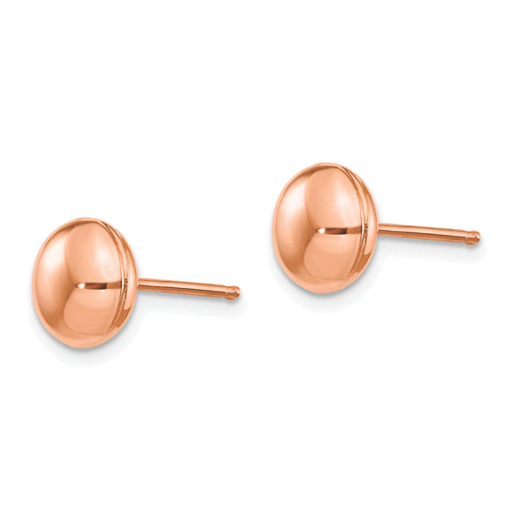 Lovely Rita's Earrings 14K Rose Gold Elegant Polished 8mm Button Post Earrings