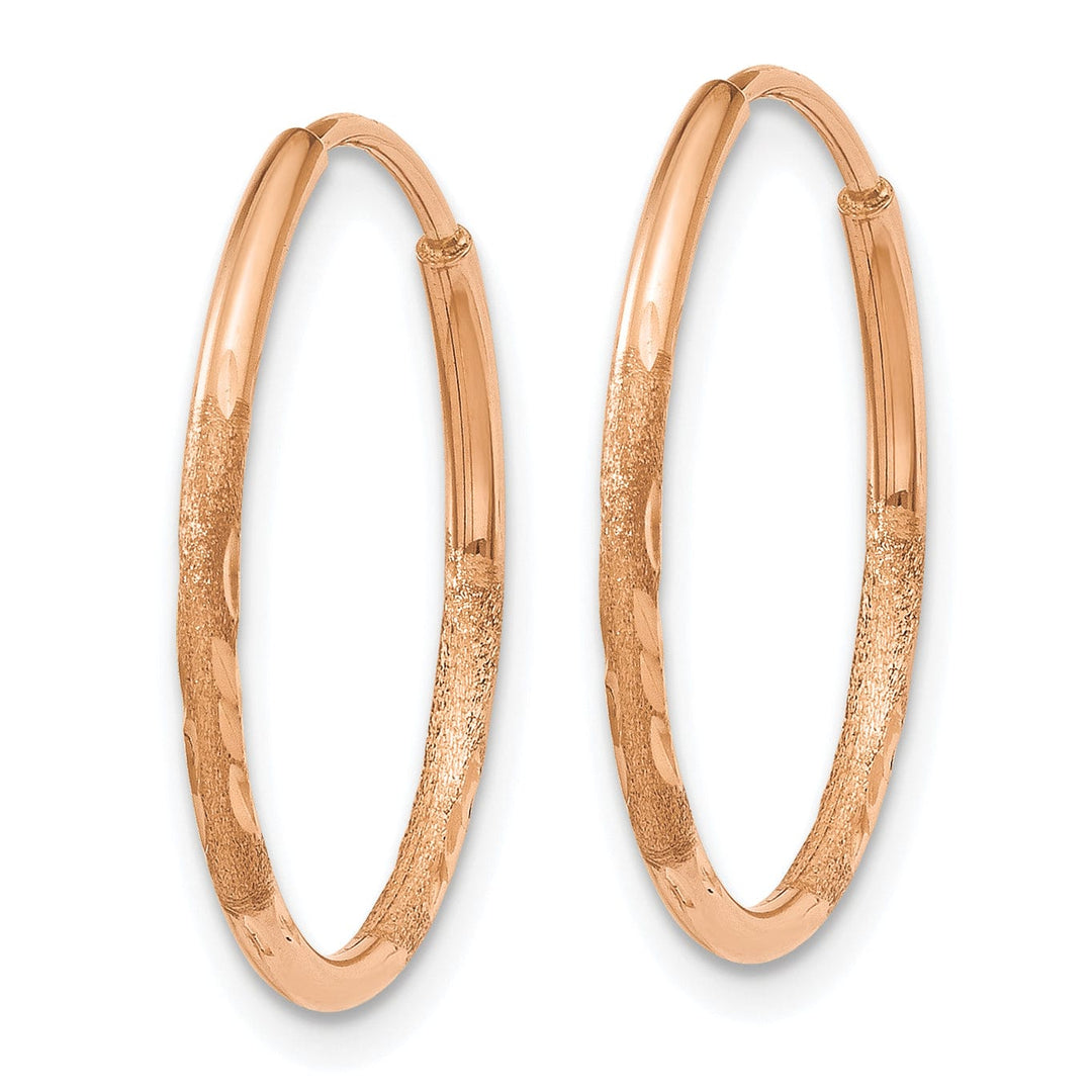 Lovely Rita's Earrings 14K Rose Gold Modern D.C 1.2x20mm Endless Hoop Earrings