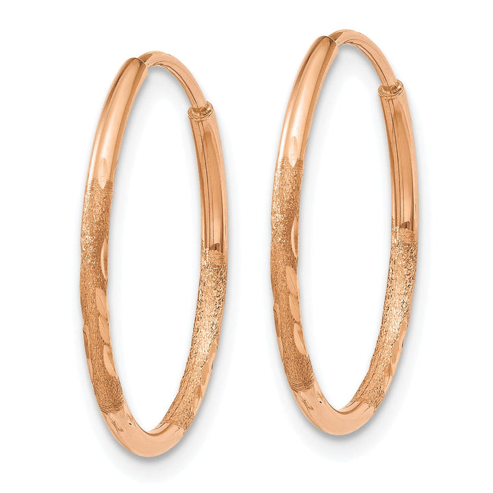 Lovely Rita's Earrings 14K Rose Gold Modern D.C 1.2x20mm Endless Hoop Earrings