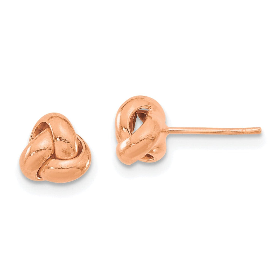 Lovely Rita's Earrings 14K Rose Gold Ornate Polished 7.5mm Love Knot Post Earrings