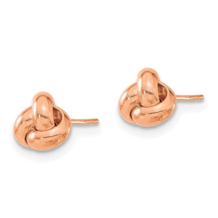 Lovely Rita's Earrings 14K Rose Gold Ornate Polished 7.5mm Love Knot Post Earrings