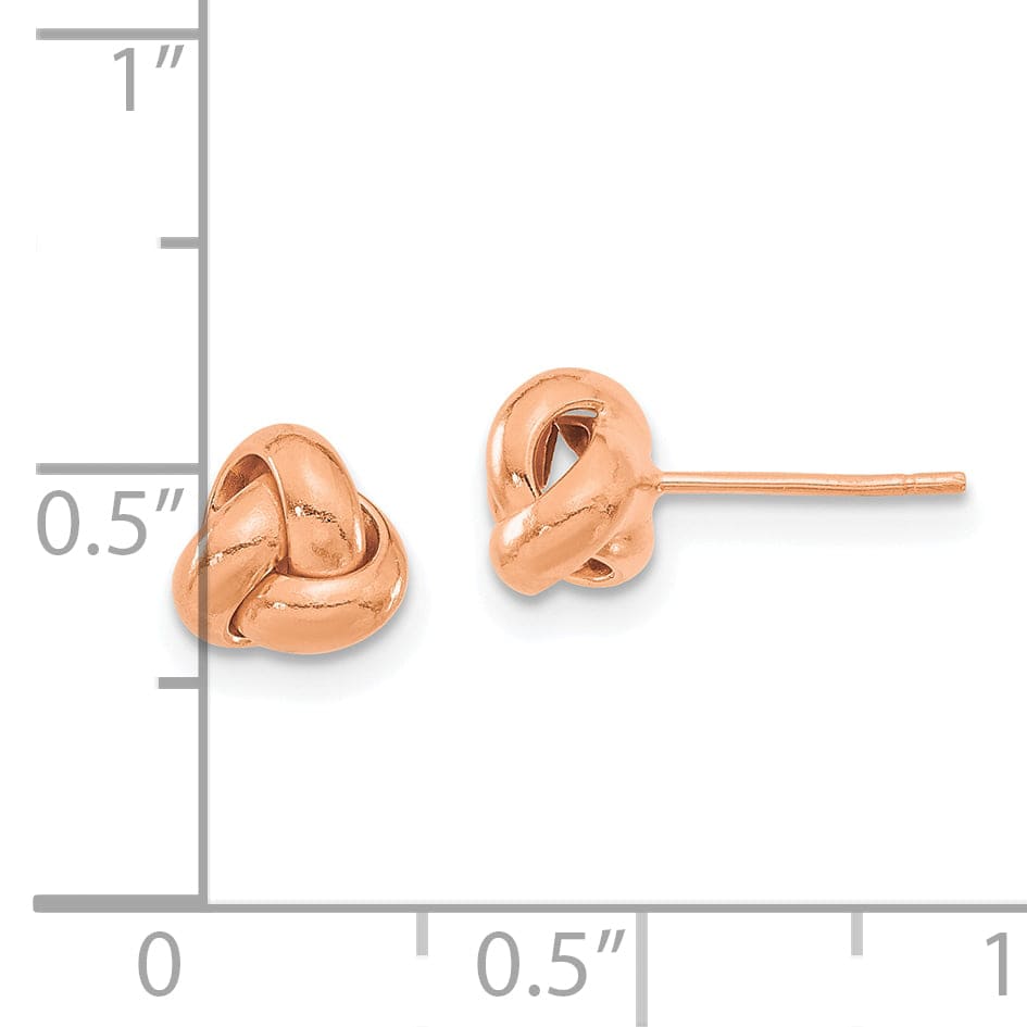 Lovely Rita's Earrings 14K Rose Gold Ornate Polished 7.5mm Love Knot Post Earrings