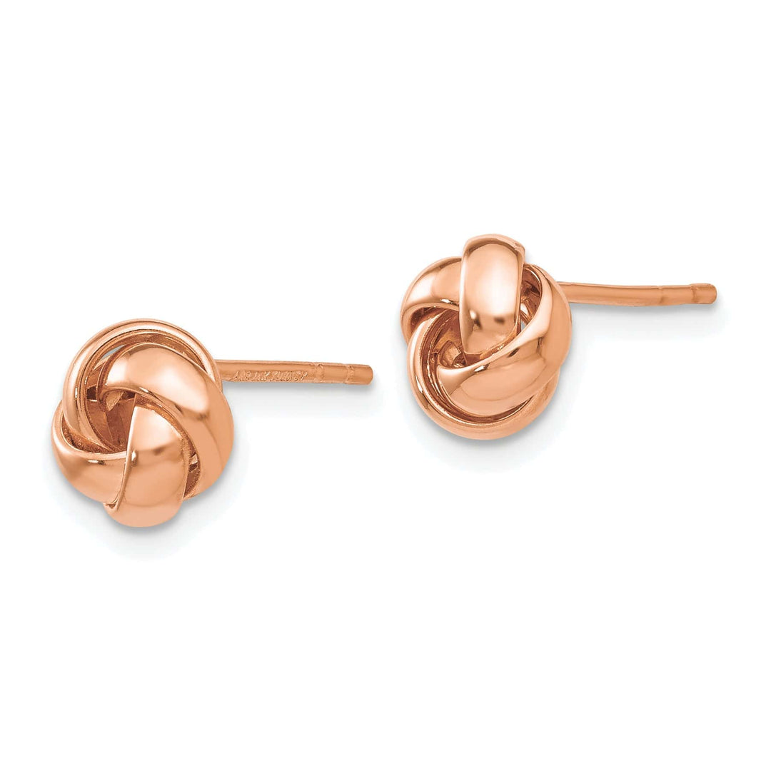 Lovely Rita's Earrings 14K Rose Gold Perfect Polished 8mm Love Knot Post Earrings