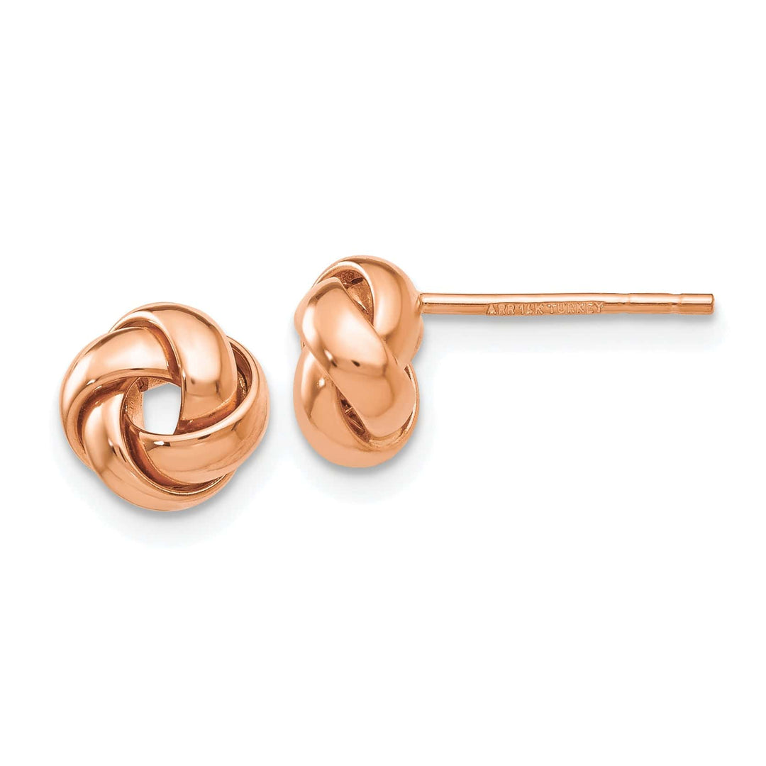 Lovely Rita's Earrings 14K Rose Gold Perfect Polished 8mm Love Knot Post Earrings