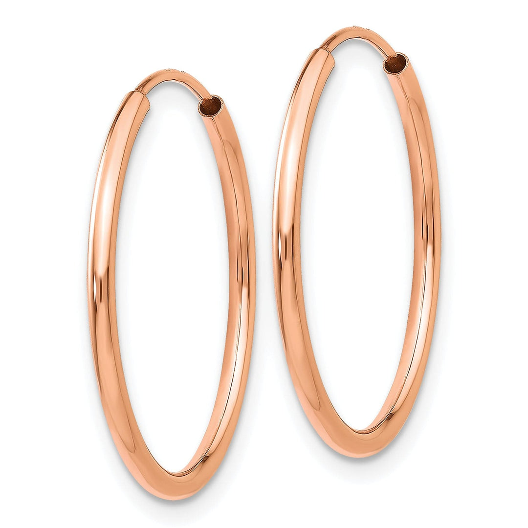 Lovely Rita's Earrings 14K Rose Gold Refined Polished 1.5x23mm Endless Hoop Earrings