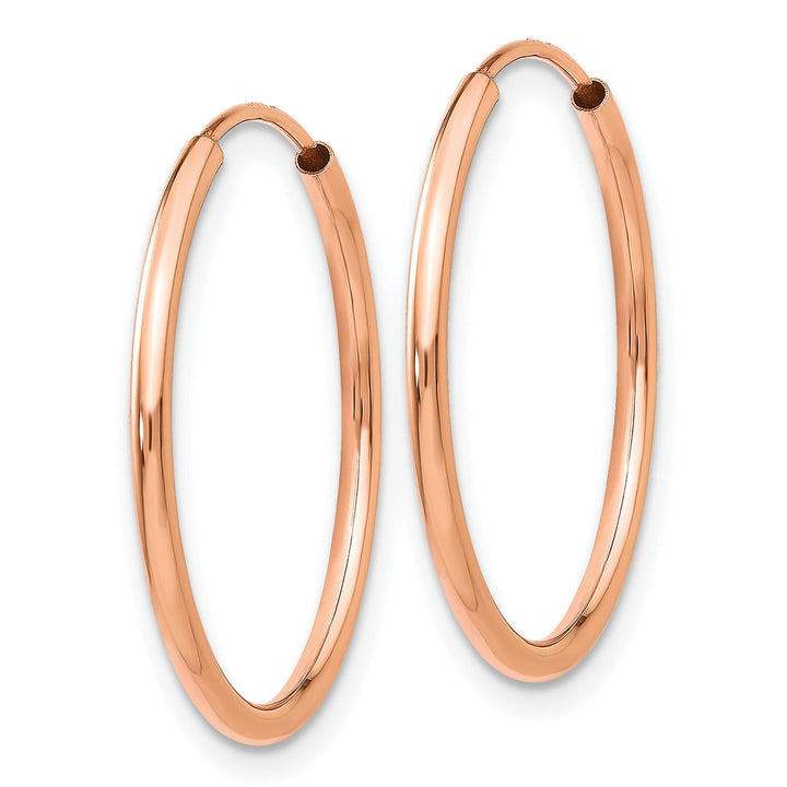 Lovely Rita's Earrings 14K Rose Gold Refined Polished 1.5x23mm Endless Hoop Earrings