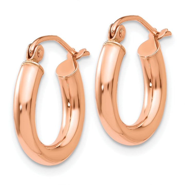 Lovely Rita's Earrings 14K Rose Gold Stunning Polished 16mm Lightweight Tube Hoop Earrings