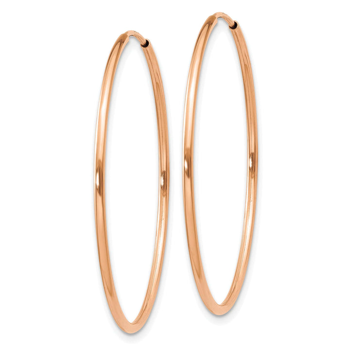 Lovely Rita's Earrings 14K Rose Gold Stylish Polished 1.2x34mm Endless Hoop Earrings
