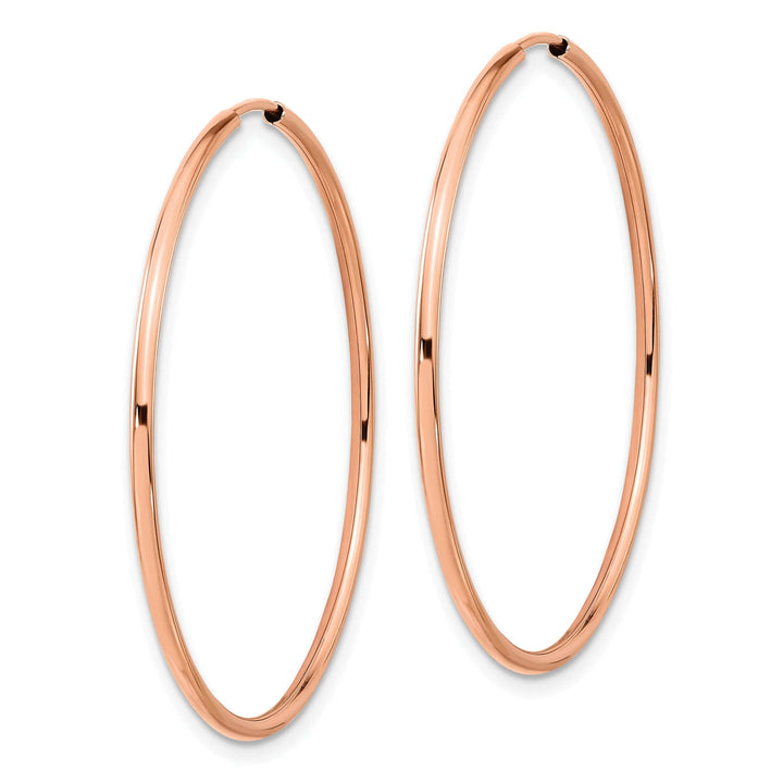Lovely Rita's Earrings 14K Rose Gold Stylish Polished 1.5x40mm Endless Hoop Earrings