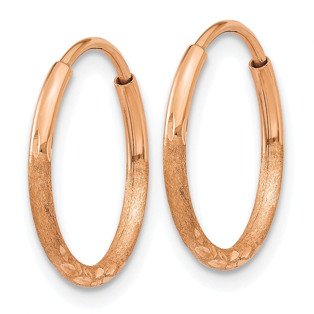 Lovely Rita's Earrings 14K Rose Gold Timeless D.C 1.2x14mm Endless Hoop Earrings