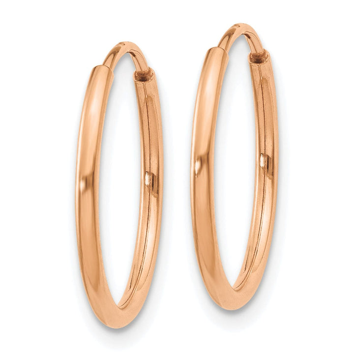 Lovely Rita's Earrings 14K Rose Gold Timeless Polished 1.2x16mm Endless Hoop Earrings