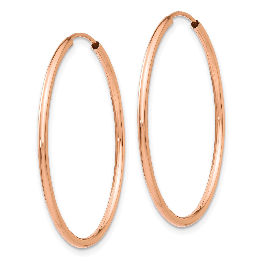 Lovely Rita's Earrings 14K Rose Gold Timeless Polished 1.5x30mm Endless Hoop Earrings