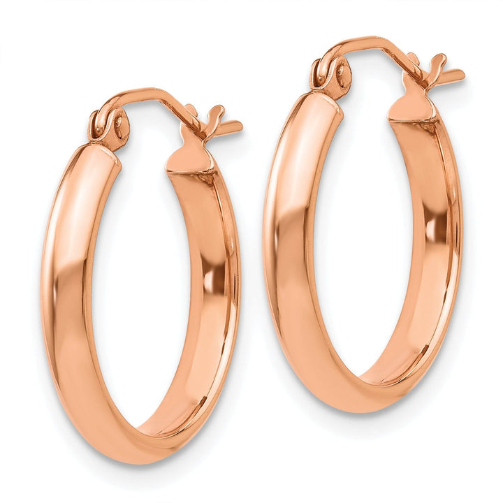 Lovely Rita's Earrings 14K Rose Gold Timeless Polished 2.75mm Tube Hoop Earrings