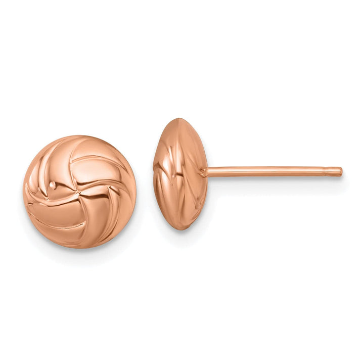 Lovely Rita's Earrings 14K Rose Gold Timeless Polished 8.9mm Hollow Button Post Earrings
