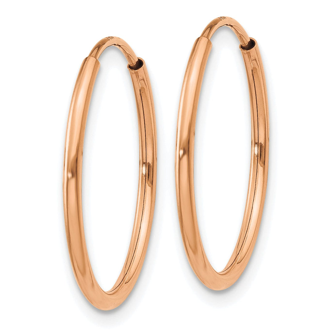 Lovely Rita's Earrings 14K Rose Gold Versatile Polished 1.2x20mm Endless Hoop Earrings