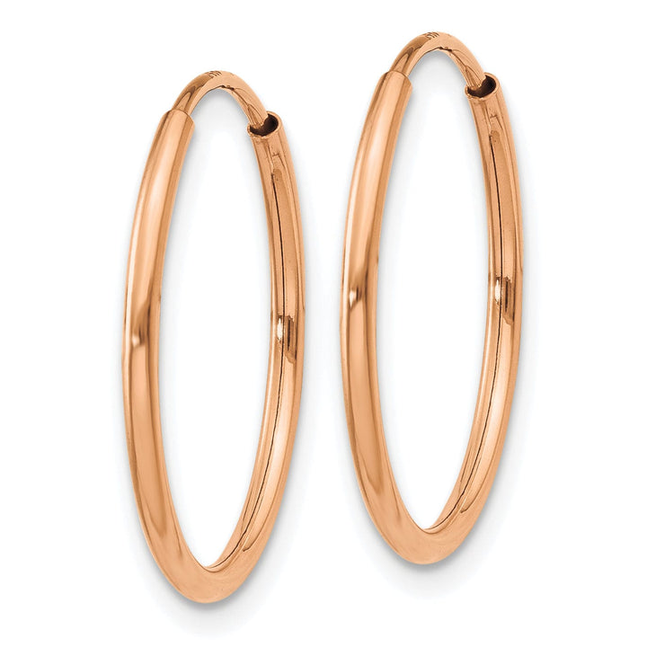 Lovely Rita's Earrings 14K Rose Gold Versatile Polished 1.2x20mm Endless Hoop Earrings