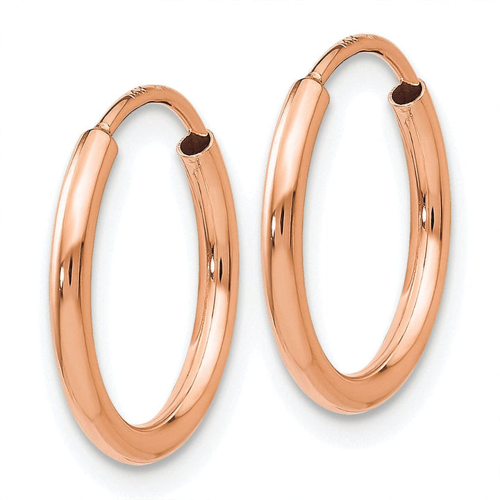 Lovely Rita's Earrings 14K Rose Gold Versatile Polished 1.5x15mm Endless Hoop Earrings