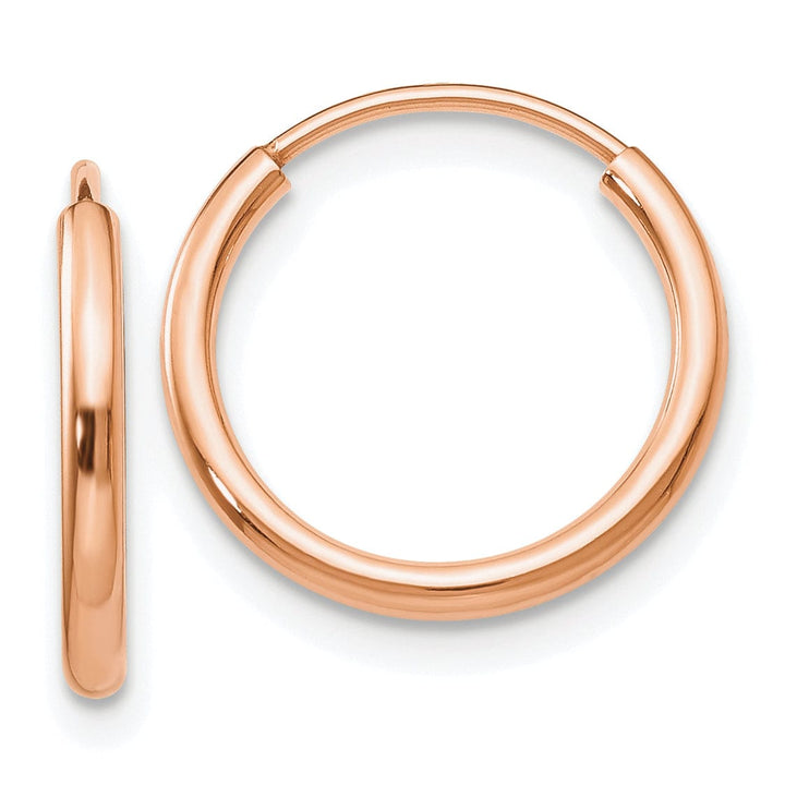 Lovely Rita's Earrings 14K Rose Gold Versatile Polished 1.5x15mm Endless Hoop Earrings