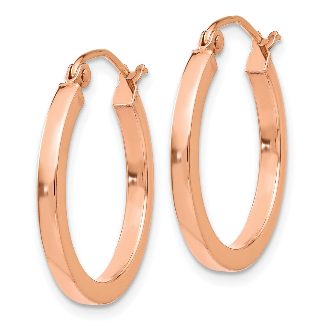 Lovely Rita's Earrings 14K Rose Gold Versatile Polished 20mm Lightweight Square Hoop Earrings