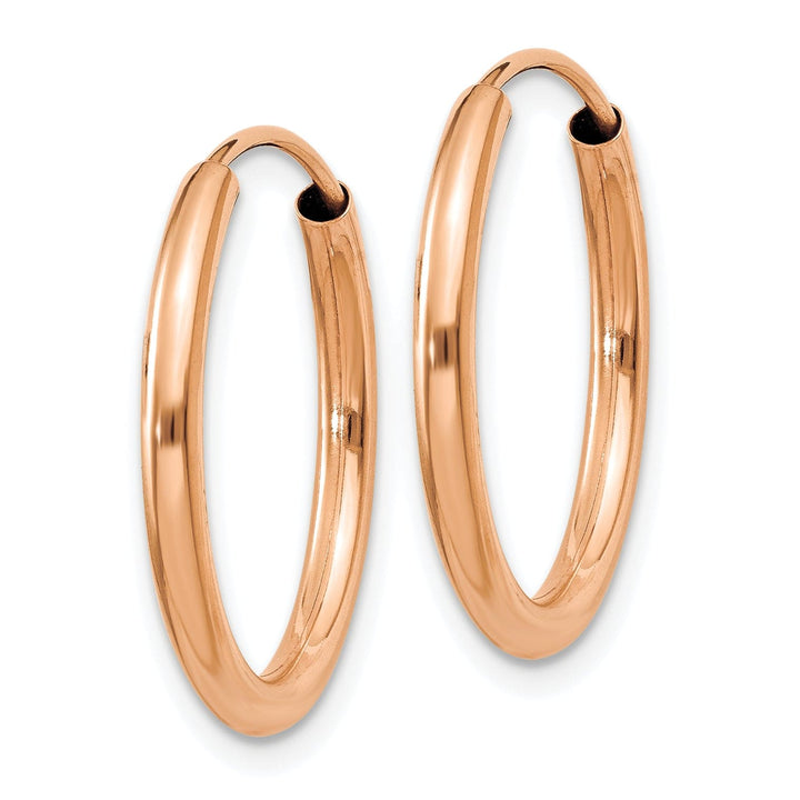 Lovely Rita's Earrings 14K Rose Gold Versatile Polished Round 2x20mm Endless Hoop Earrings