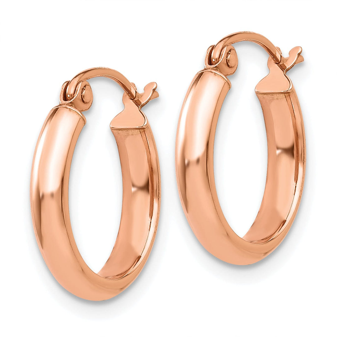 Lovely Rita's Earrings 14K Rose Gold Vintage Polished 2.75mm Tube Hoop Earrings