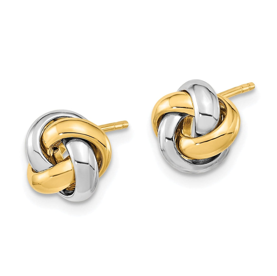 Lovely Rita's Earrings 14K Two-Tone Fine Polished 9mm Love Knot Post Earrings