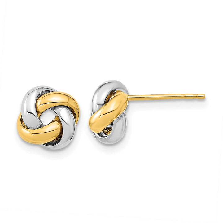 Lovely Rita's Earrings 14K Two-Tone Fine Polished 9mm Love Knot Post Earrings