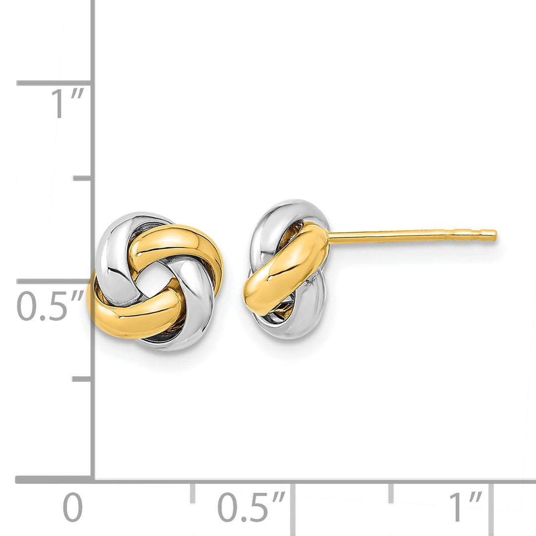 Lovely Rita's Earrings 14K Two-Tone Fine Polished 9mm Love Knot Post Earrings