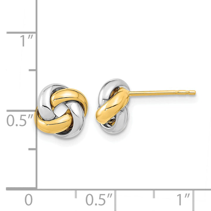 Lovely Rita's Earrings 14K Two-Tone Fine Polished 9mm Love Knot Post Earrings