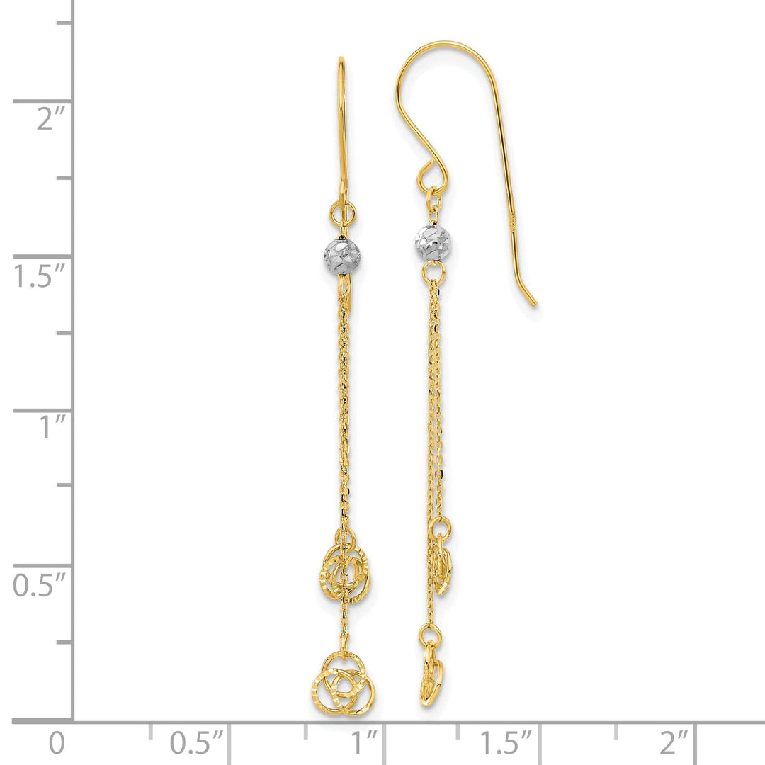 Lovely Rita's Earrings 14K Two-Tone Gold Chic Polished 5 mm Love Knot Shepherd Hook Earrings