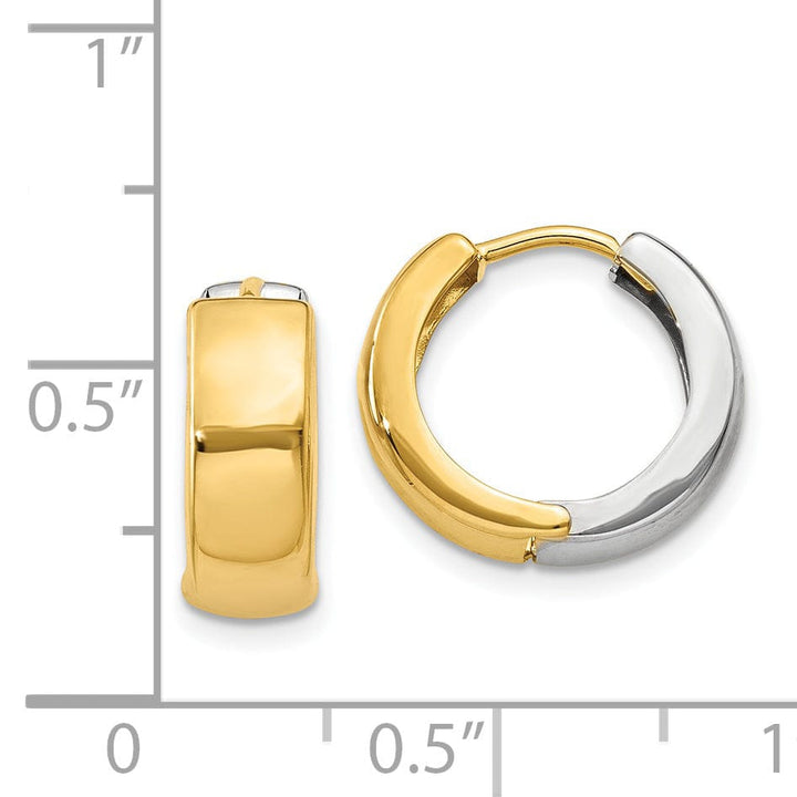 Lovely Rita's Earrings 14K Two-Tone Gold Versatile Polished 5mm Hinged Hoop Earrings