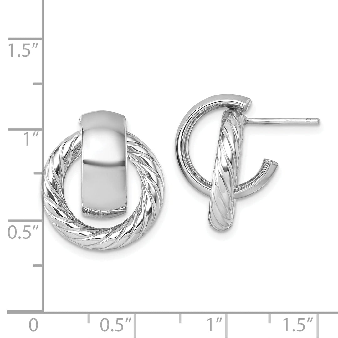 Lovely Rita's Earrings 14K Two-Tone Gold Vintage Twisted 16mm Doorknocker Dangle Earrings