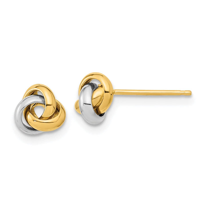 Lovely Rita's Earrings 14K Two-Tone Refined Polished 6.5mm Love Knot Post Earrings