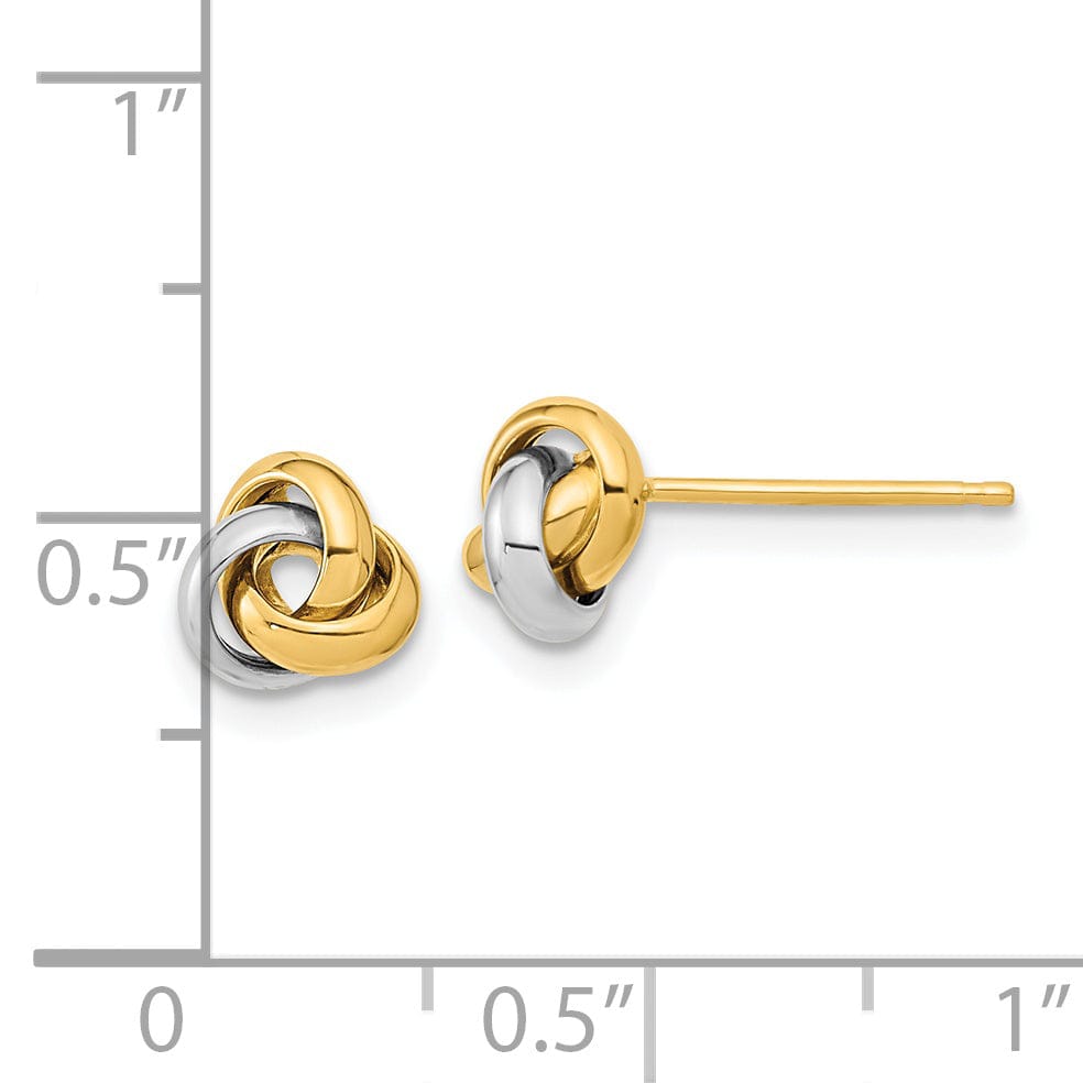 Lovely Rita's Earrings 14K Two-Tone Refined Polished 6.5mm Love Knot Post Earrings