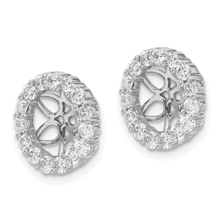 Lovely Rita's Earrings 14k White Gold 1.05 CT Diamond Circle Cluster Design Earring Jackets