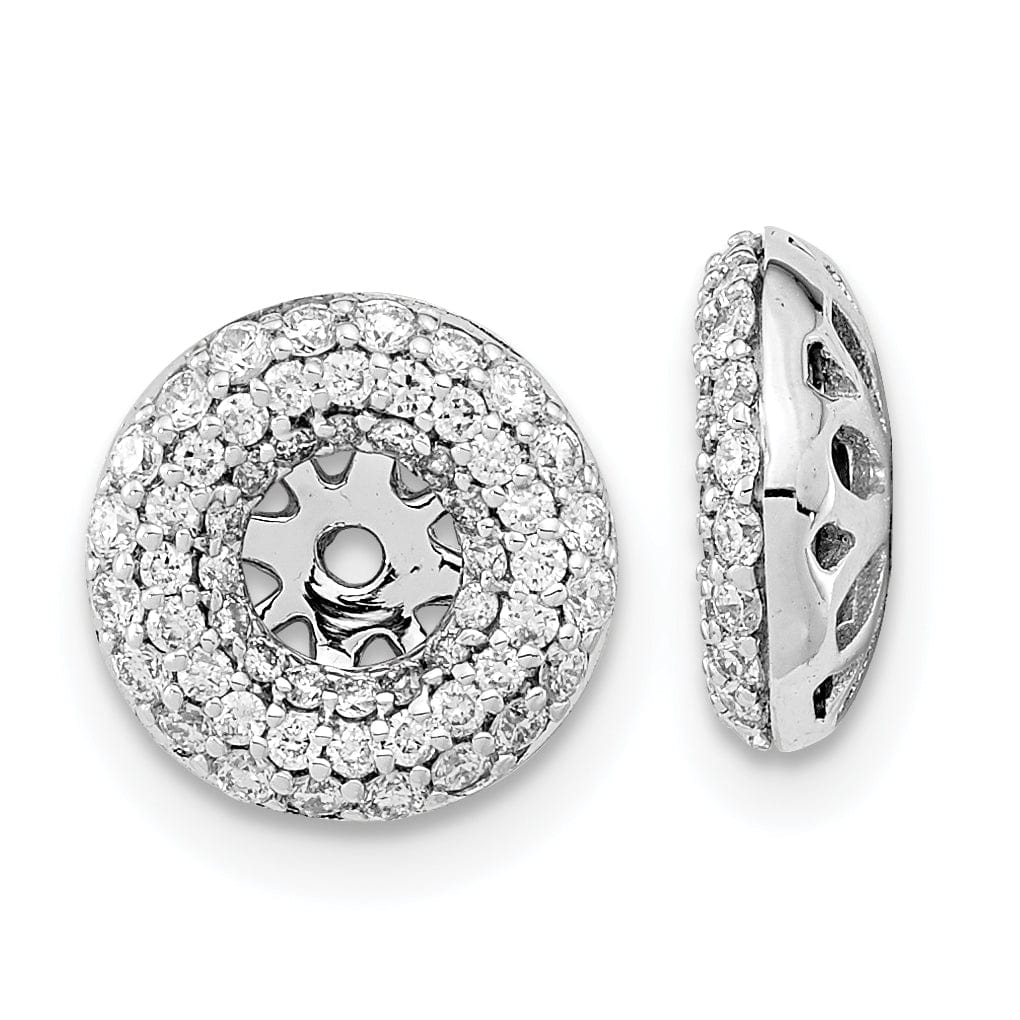 Lovely Rita's Earrings 14k White Gold 1/2 CT Diamond Double Circle Earring Jackets