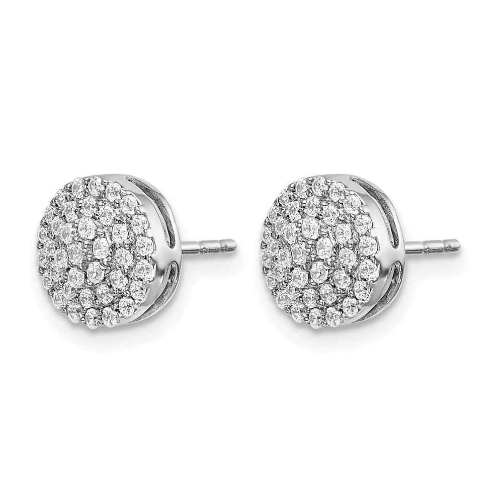Lovely Rita's Earrings 14k White Gold 1/2 CT Diamond Round Cluster Fancy Post Earrings