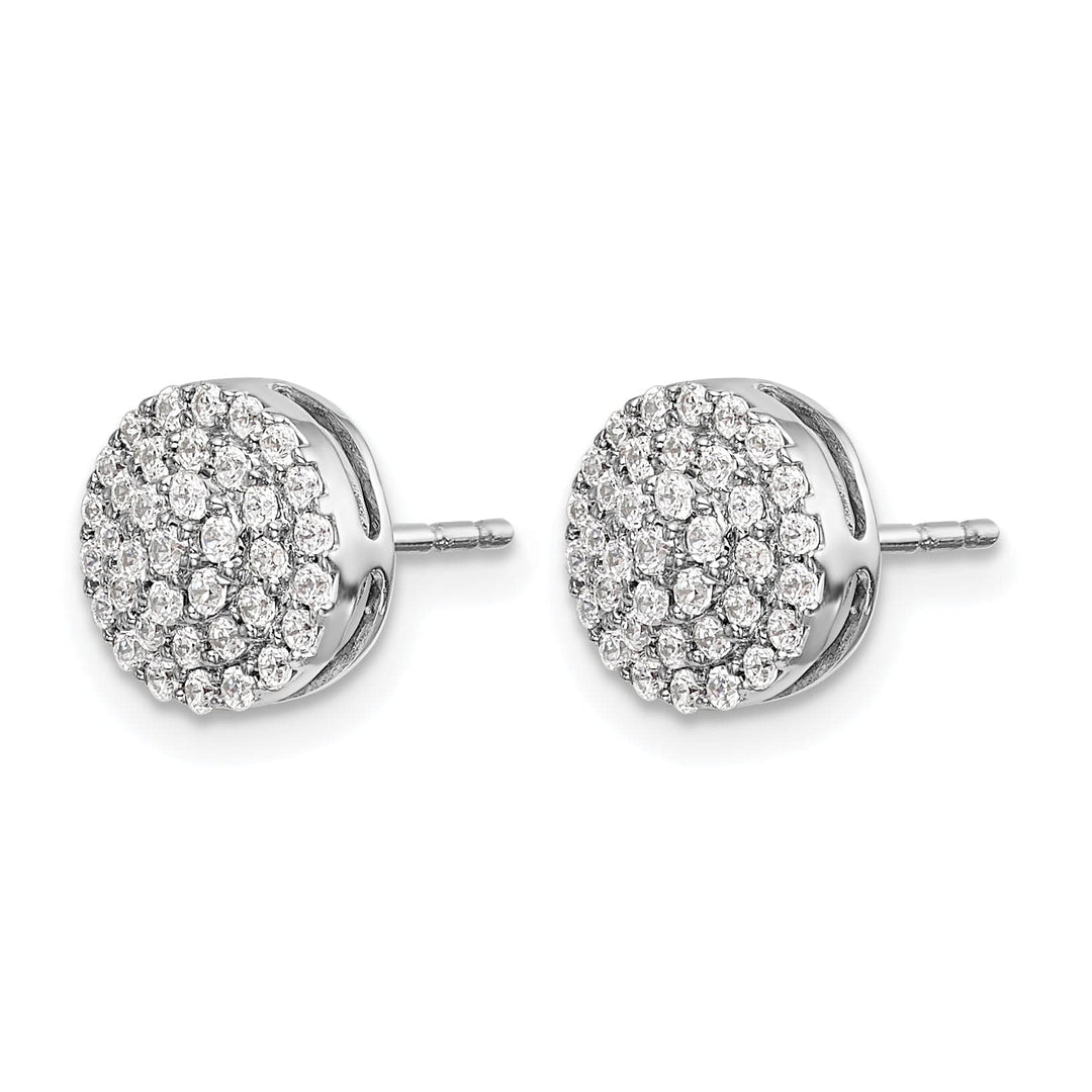 Lovely Rita's Earrings 14k White Gold 1/2 CT Diamond Round Cluster Fancy Post Earrings