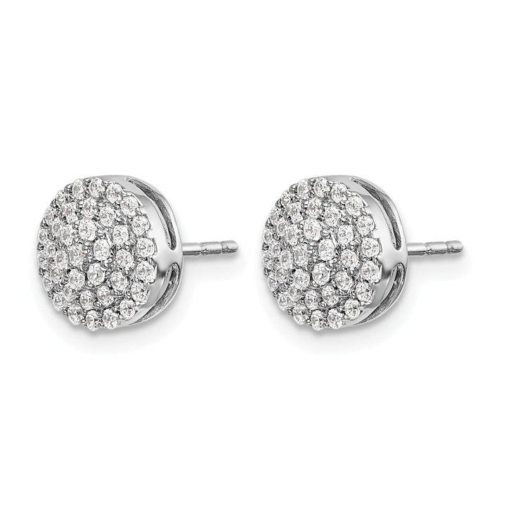 Lovely Rita's Earrings 14k White Gold 1/2 CT Diamond Round Cluster Fancy Post Earrings