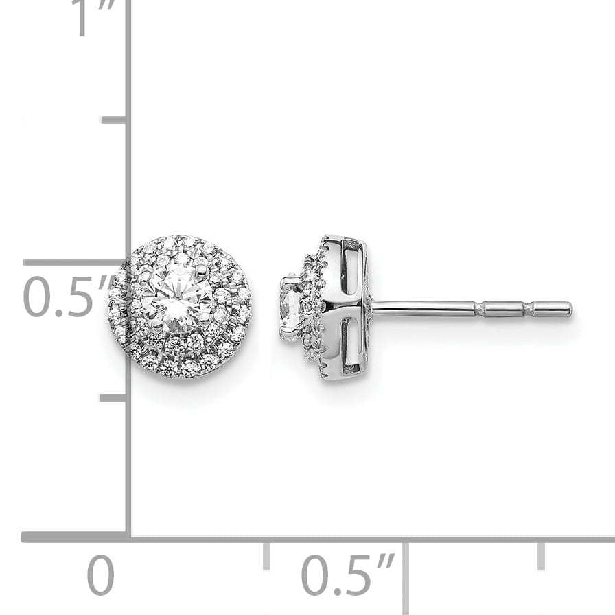 Lovely Rita's Earrings 14k White Gold 1/2 CT Diamond Round Cluster Post Earrings