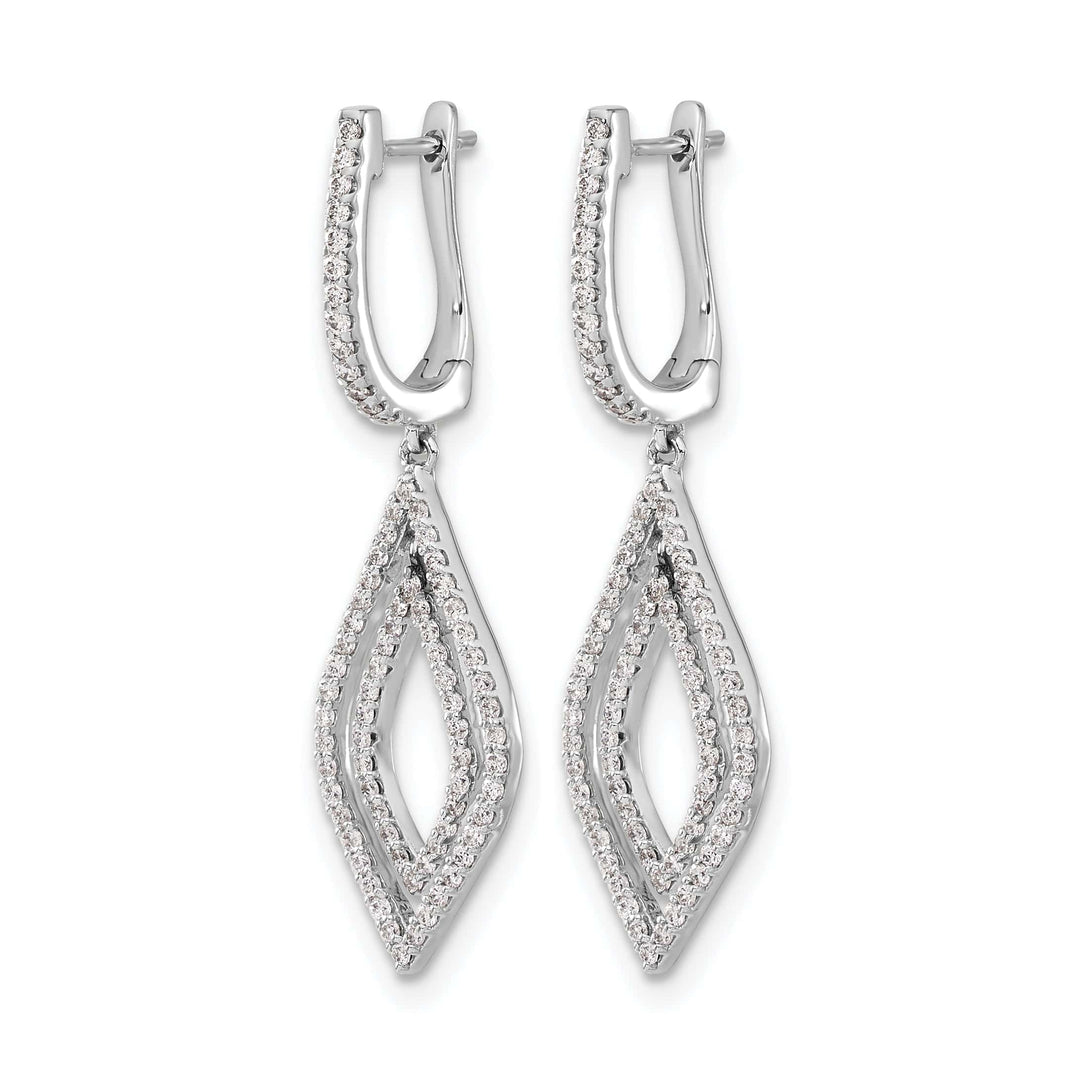 Lovely Rita's Earrings 14k White Gold 1/2 CT Diamond Teardrop Hinged Dangle Earrings