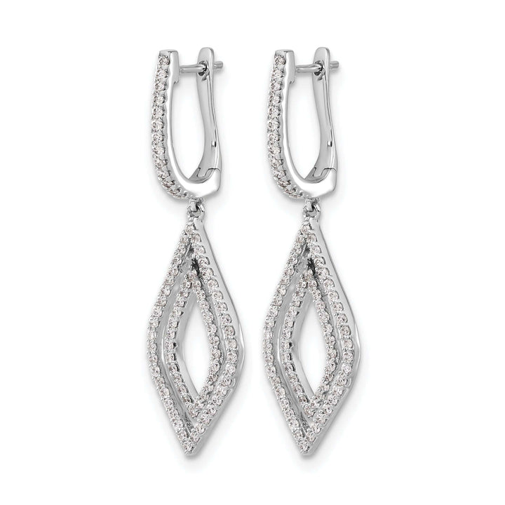 Lovely Rita's Earrings 14k White Gold 1/2 CT Diamond Teardrop Hinged Dangle Earrings